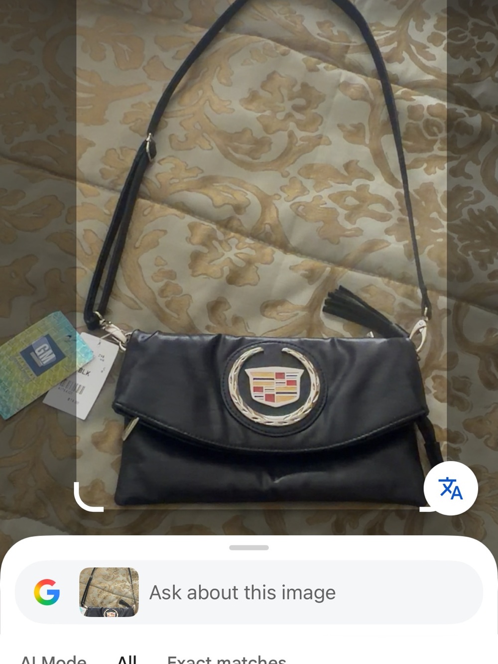 Cadillac Emblem Black Shoulder Bag - Sleek Women's Clutch